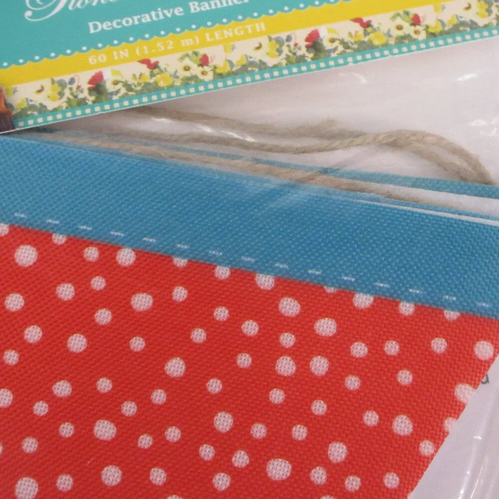 2 Pioneer Woman Decorative Fabric Banner Garland 60